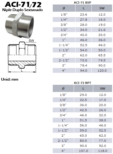 Conexão em Aço Inox ACI 71